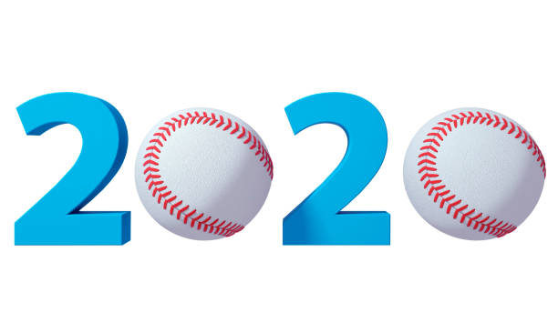 istock Baseball 2020 design background on a White Background. 3d illustration 1165390124