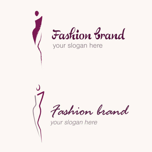 Fashion concept logo. Elegant woman silhouette design vector template. Stylized woman silhouette. Minimalist abstract logo. Brand clothes or model agency logo design. diva human role stock illustrations