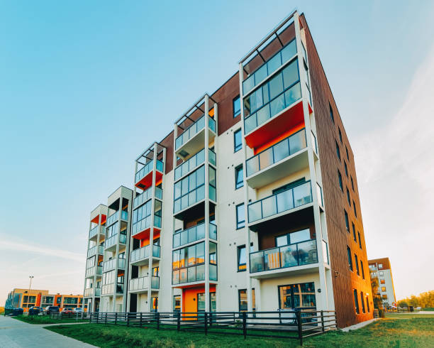 istock Apartment EU home and house residential building complex gate 1165391858