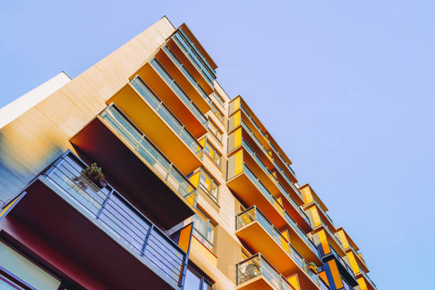 istock Facade EU block modern apartment house copy space 1165391986