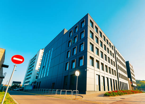 istock Apartment EU residential house home facade architecture with outdoor facilities 1165392017