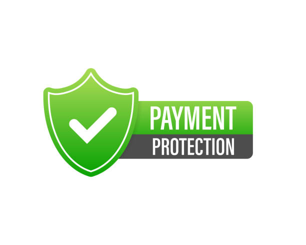 ilustrações, clipart, desenhos animados e ícones de 100 por cento de pagamento proteção compras web vector icon - 264