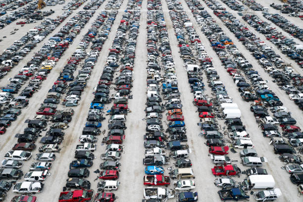 istock Large Car Junkyard, Aerial View 1165395020