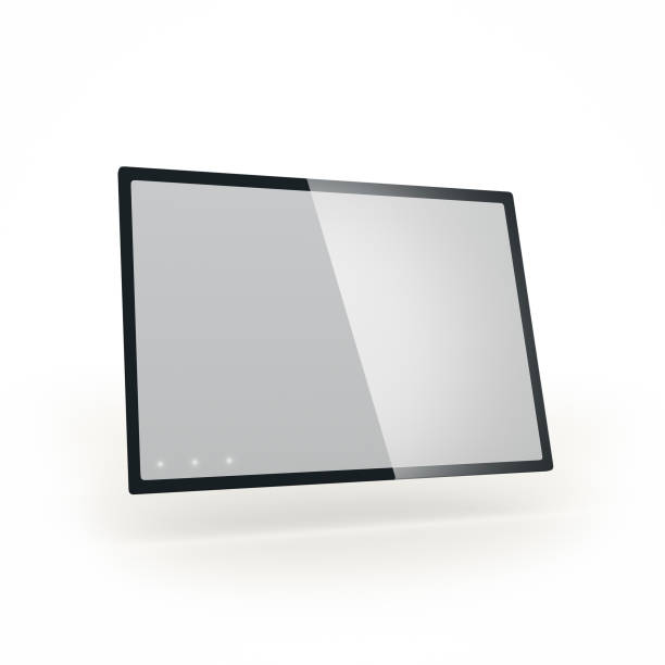 istock Futiristic touch screen black glass tablet stock photo 1165397290