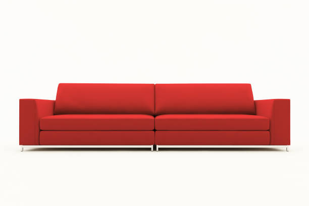 Modern red sofa for two persons.