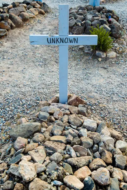 Photo of Wild West Unknown Headstone at Boothill Graveyard in Tombstone, Arizona, United States