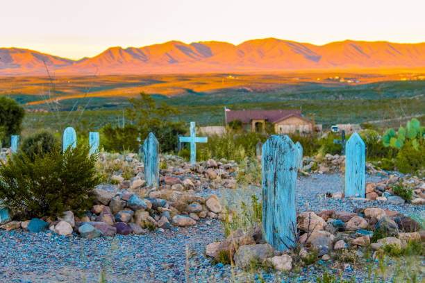 Boothill Graveyard at sunset. Tombstone Arizona - November 2, 2018