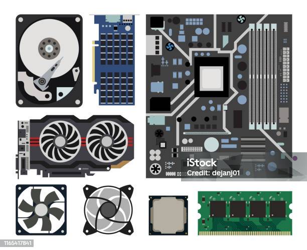 Computer Components Stock Illustration - Download Image Now - CPU ...