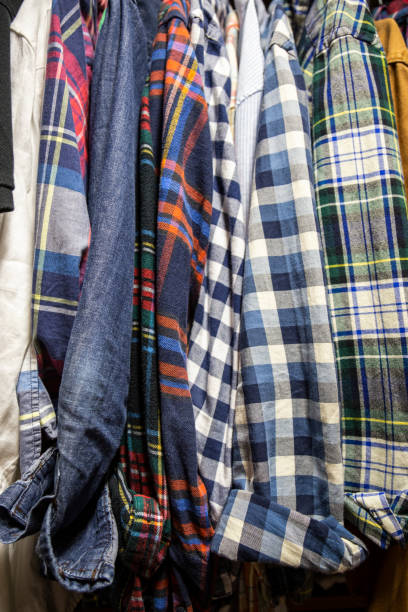 istock Assorted Men's Shirts Hanging in a Closet 1165422046