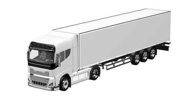 istock semi-truck with trailer 1165423169