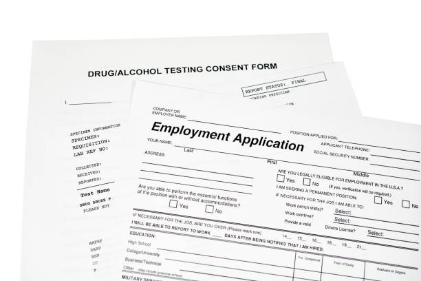 Employment Application with a Drug Test Consent Form stock photo