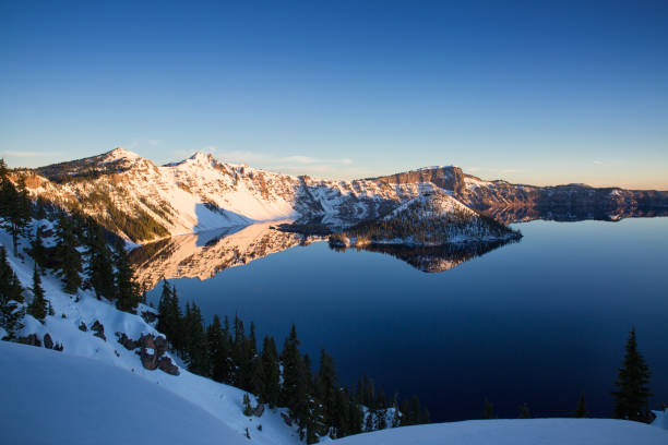 istock Cold Winter Morning at Crater Lake 1165428472