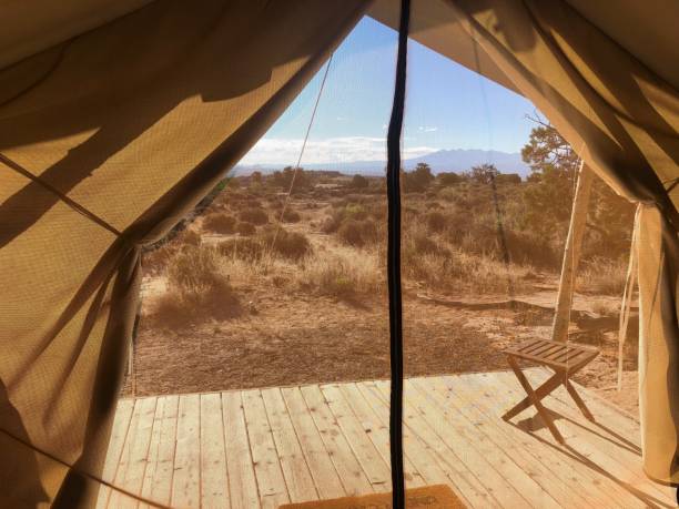 istock view out onto the desert from inside tent opening 1165428698