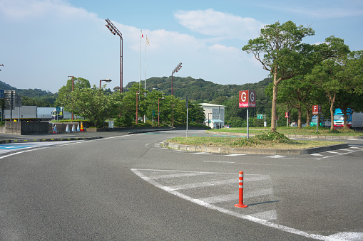 Shizuoka,Japan-July 31, 2019: Hamanako Rest Area of Tomei Expressway in the afternoon