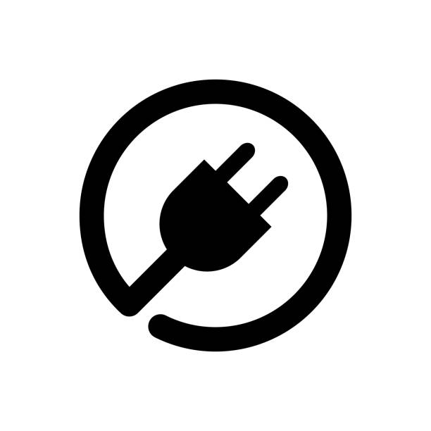 plug-in-vektor-symbol für grafik-design, logo, website, social media, mobile app, ui - stromstecker grafiken stock-grafiken, -clipart, -cartoons und -symbole