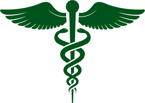 caduceus healthcare and medicine symbol healthcare logo stock illustrations