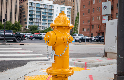 Bright red fire hydrant