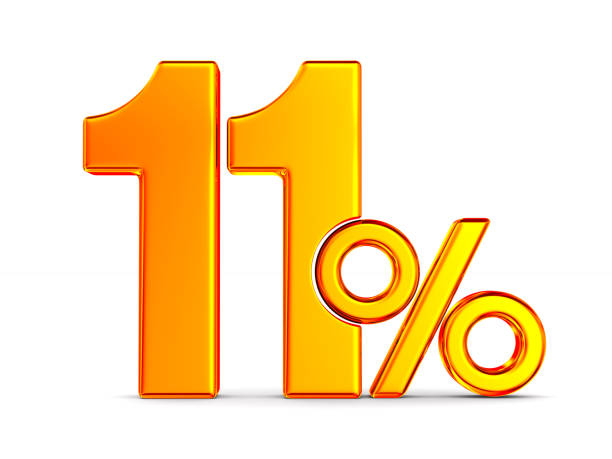 istock Elleven percent on white background. Isolated 3D illustration 1165455002
