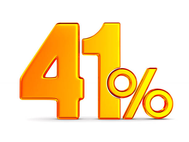 fourty one percent on white background. Isolated 3D illustration