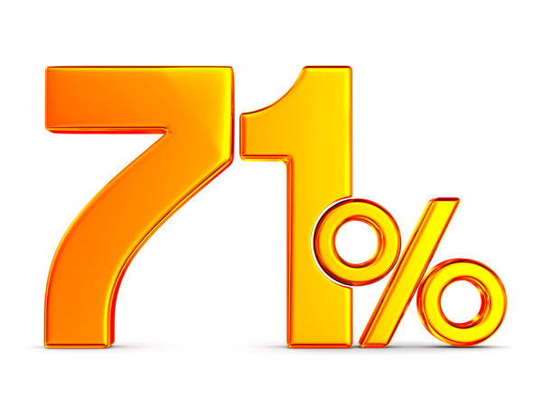 istock seventy one percent on white background. Isolated 3D illustration 1165455096