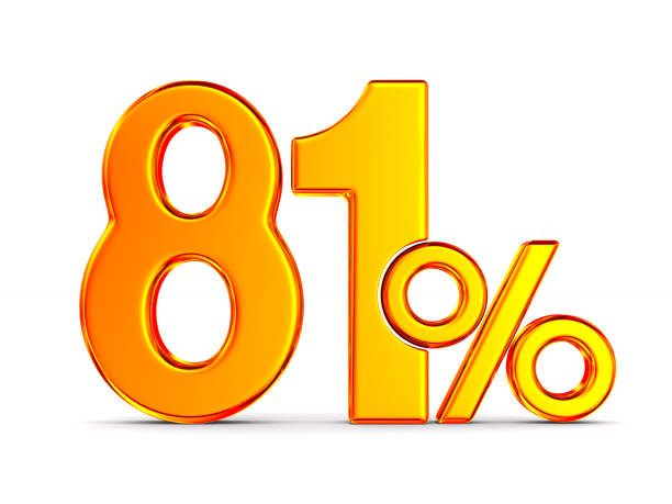 istock eighty one percent on white background. Isolated 3D illustration 1165455097