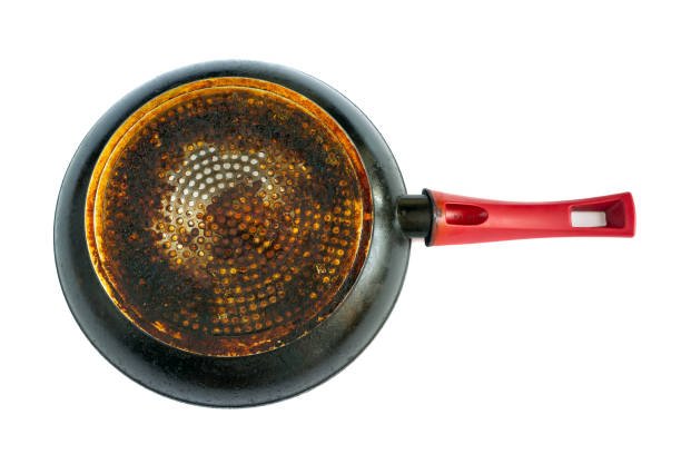 istock frying pan with a dirty, greasy bottom isolated on white background. 1165459605
