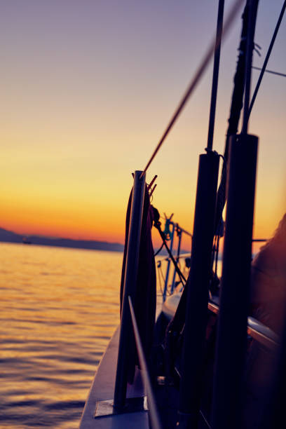istock View of a sailing ship front deck and open sea. 1165465292
