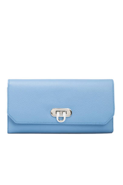istock Blue Leather Woman's Purse On White Background 1165465846