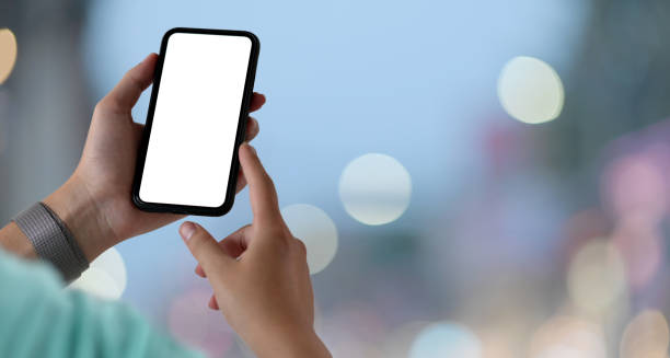 istock Young man with blank screen smartphone 1165466702