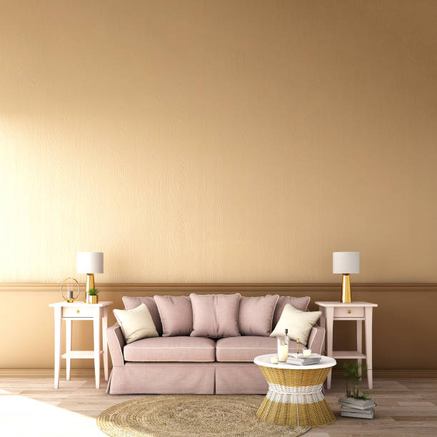 istock interior design for living area or reception with classic sofa on wooden floor background / 3d illustration,3d rendering 1165472215