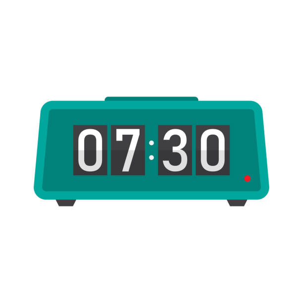 cyfrowa ikona zegara alarmowego - alarm clock stock illustrations