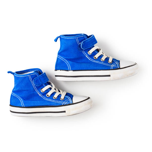 istock Blue sneakers, children sport shoes 1165473884