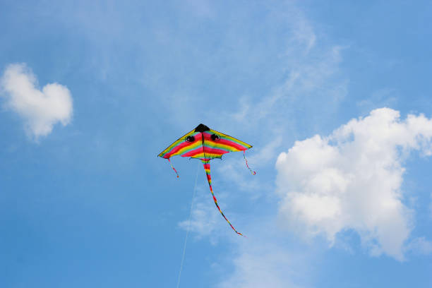 istock Bright kite flying in the clouds and blue sky in the background. 1165477733