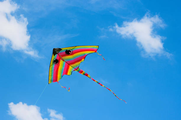 istock Bright kite flying in the clouds and blue sky in the background. 1165479933