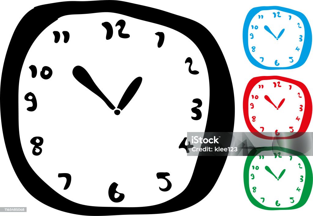Clock Imagedraw Draw Clock Stock Illustration - Download Image Now - Alarm Clock, Art ...