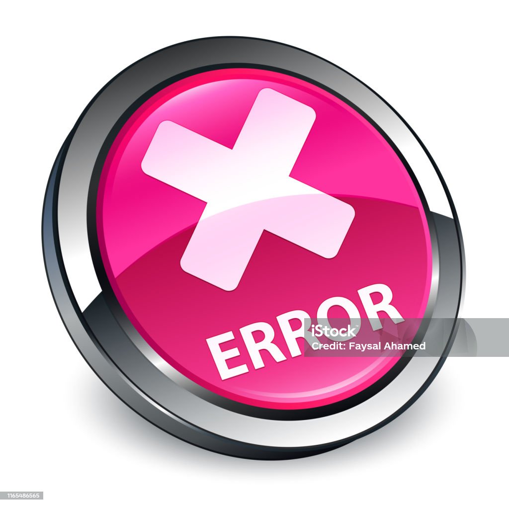 Error 3d Pink Round Button Stock Illustration - Download Image Now ...