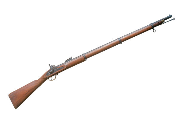 istock Old vintage riffle isolated on white background 1165489182
