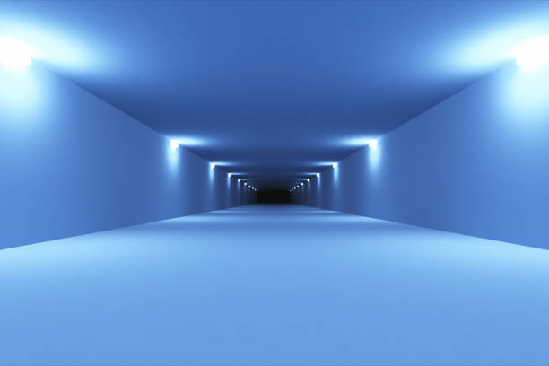istock Futuristic sci-fi tunnel interior. Science fiction corridor. Abstract modern technology background. 3d illustration 1165492208