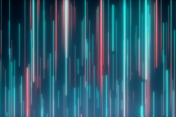 istock Abstract directional neon lines geometric background. Data flow. Optical fiber. Explosion star. Motion effect. Modern light spectrum, fluorescent ultraviolet light. 3d illustration 1165492295
