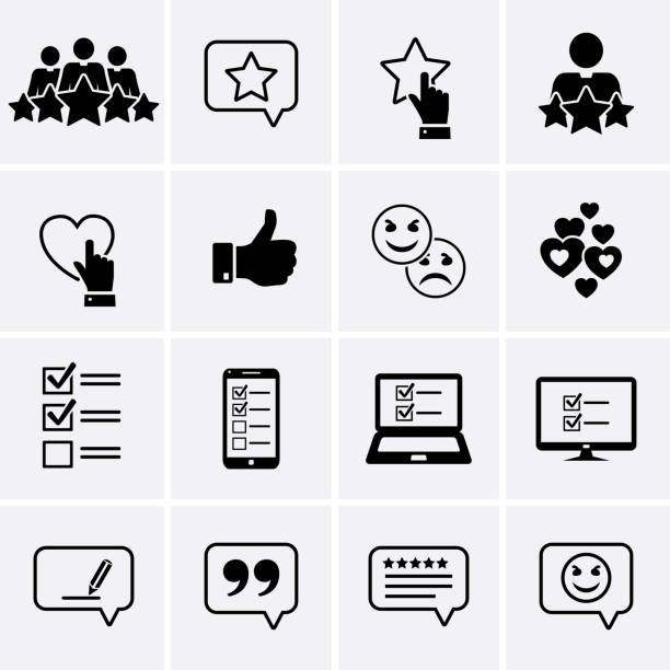 Customer service Icons Customer service Icons. Vector reviews feedback icon supplier relationship management stock illustrations