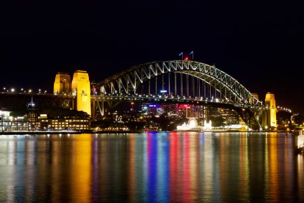istock Harbour bridge at night , Sydney , Australia 1165493285