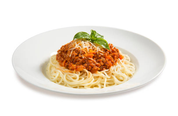 istock pasta bolognese  isolated  on white background 1165493681