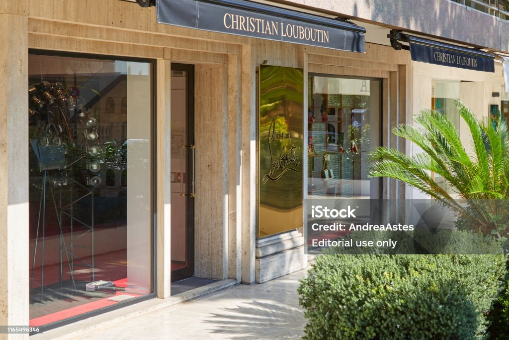Christian Louboutin Fashion Luxury Store In A Sunny Day In Monte