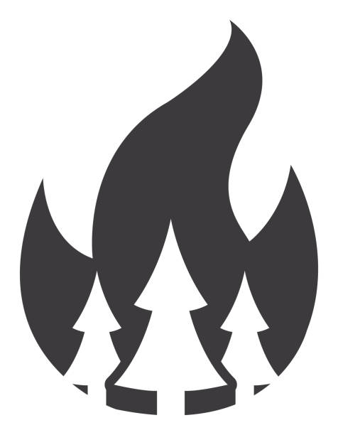 Icon Forest Fire Vector of Icon Forest Fire forest fire stock illustrations