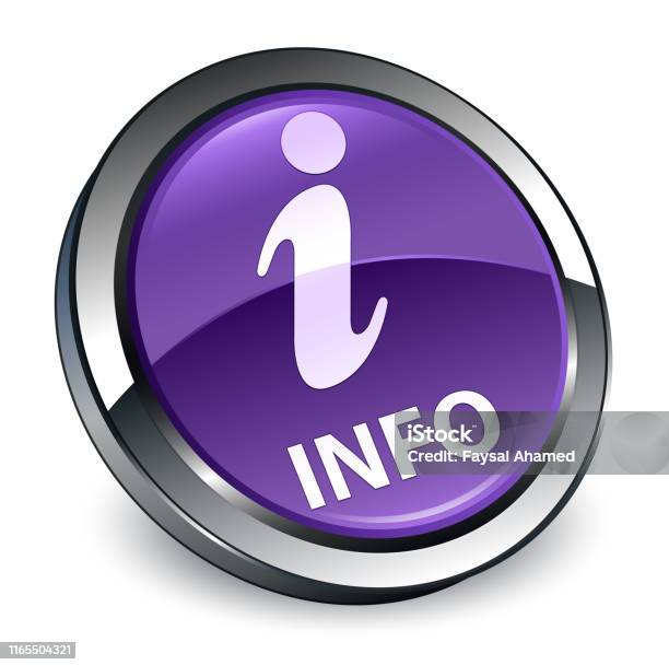 Persistent Info Button Info 3d Purple Round Button Stock Illustration - Download Image Now ...