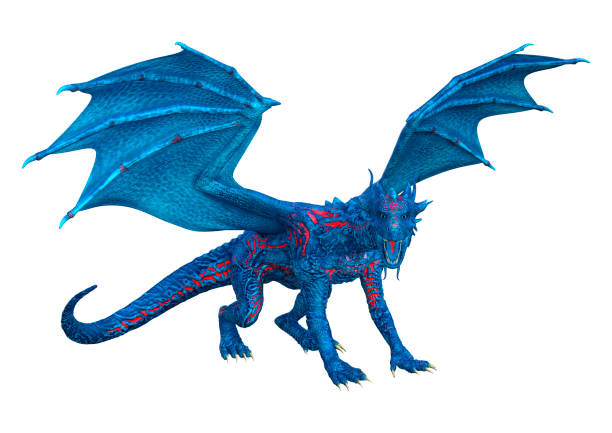 istock 3D illustration fantasy dragon on white 1165505008