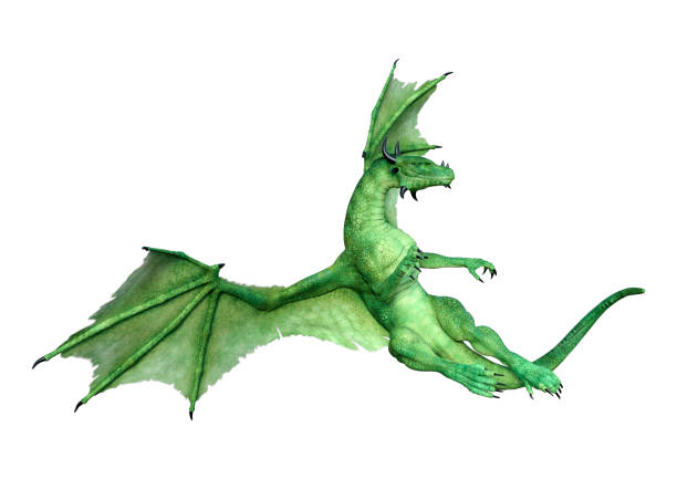 istock 3D illustration fantasy dragon on white 1165505082