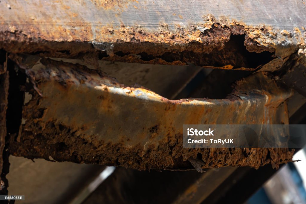 Support Rust Condition Rust On Steel Structural Columns Post Floor Support Stock Photo ...