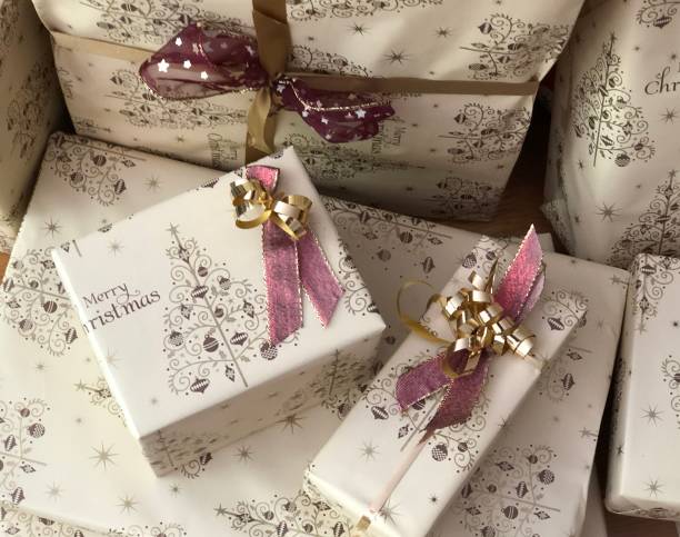 istock Close up of Christmas presents wrapped nicely 1165513624