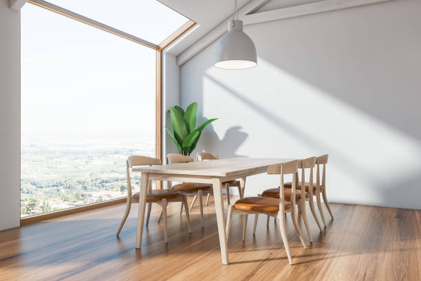 istock Attic Scandinavian dining room interior 1165514048